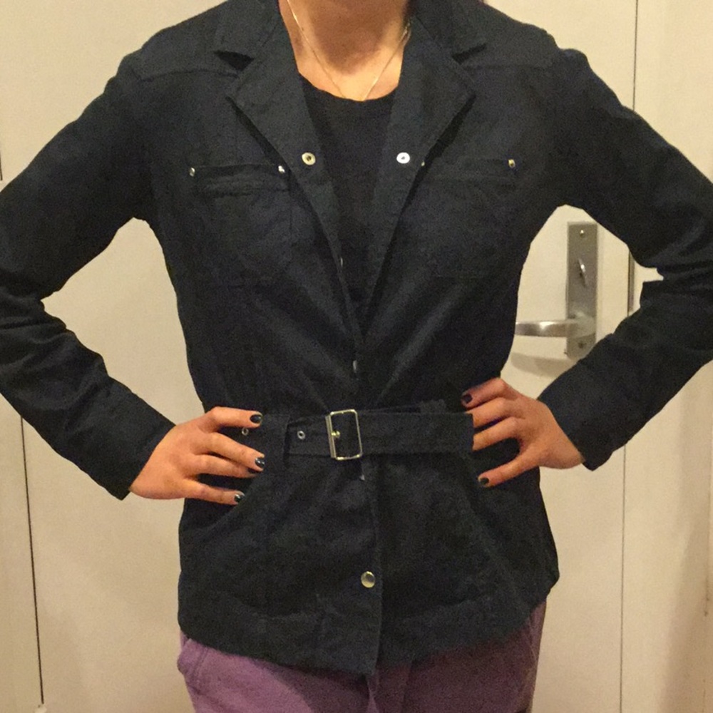 Black belted jacket